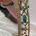 Vanity Mirror Tray Hollywood Regency MCM Sam Fink Faux Jade Cabochon Gold Tone