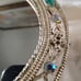 Vanity Mirror Tray Hollywood Regency MCM Sam Fink Faux Jade Cabochon Gold Tone
