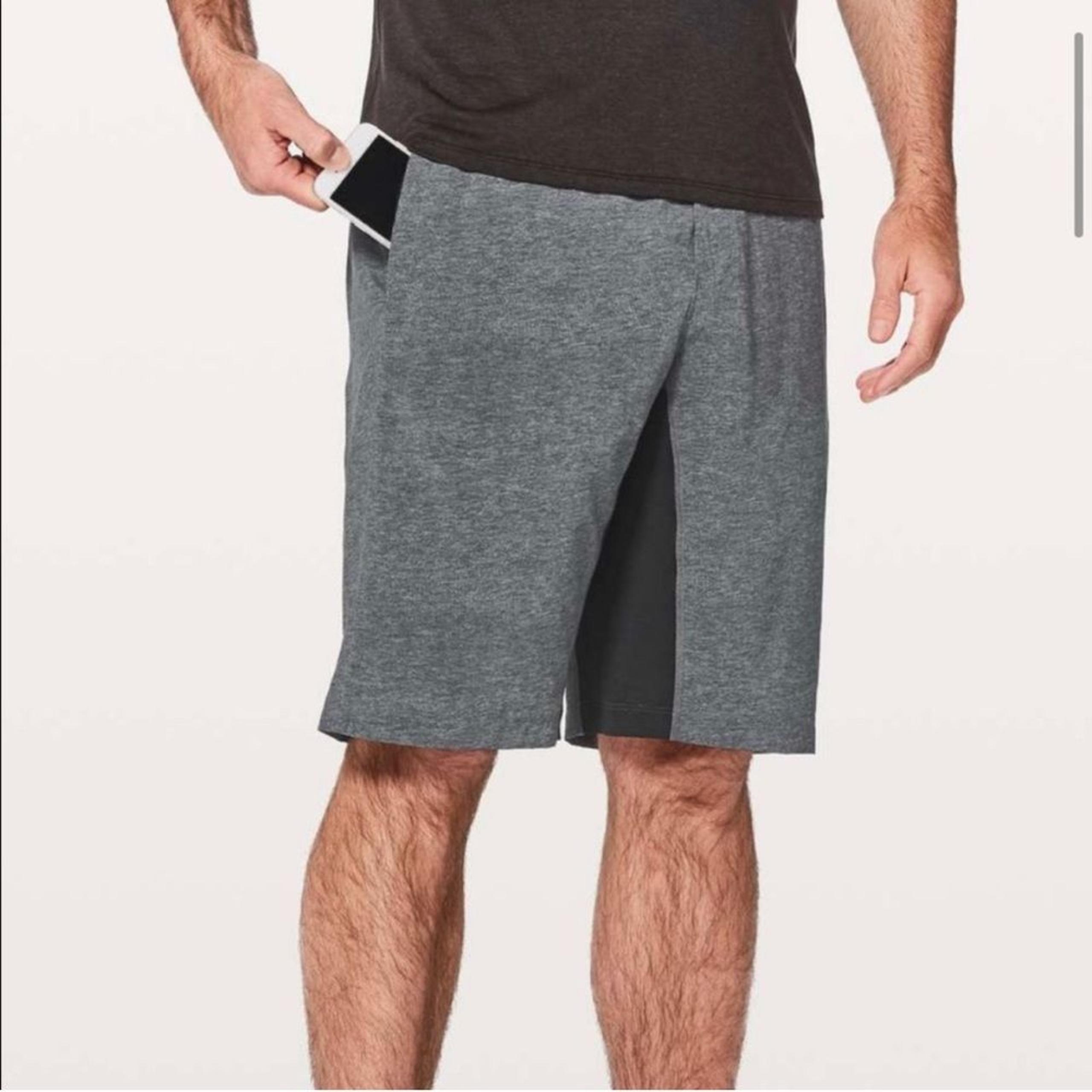 Lululemon T.H.E. Shorts Herringbone Chevron No Liner Linerless 11" Gray Large