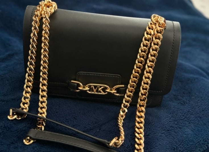 Black and gold Michael kors shoulder bag