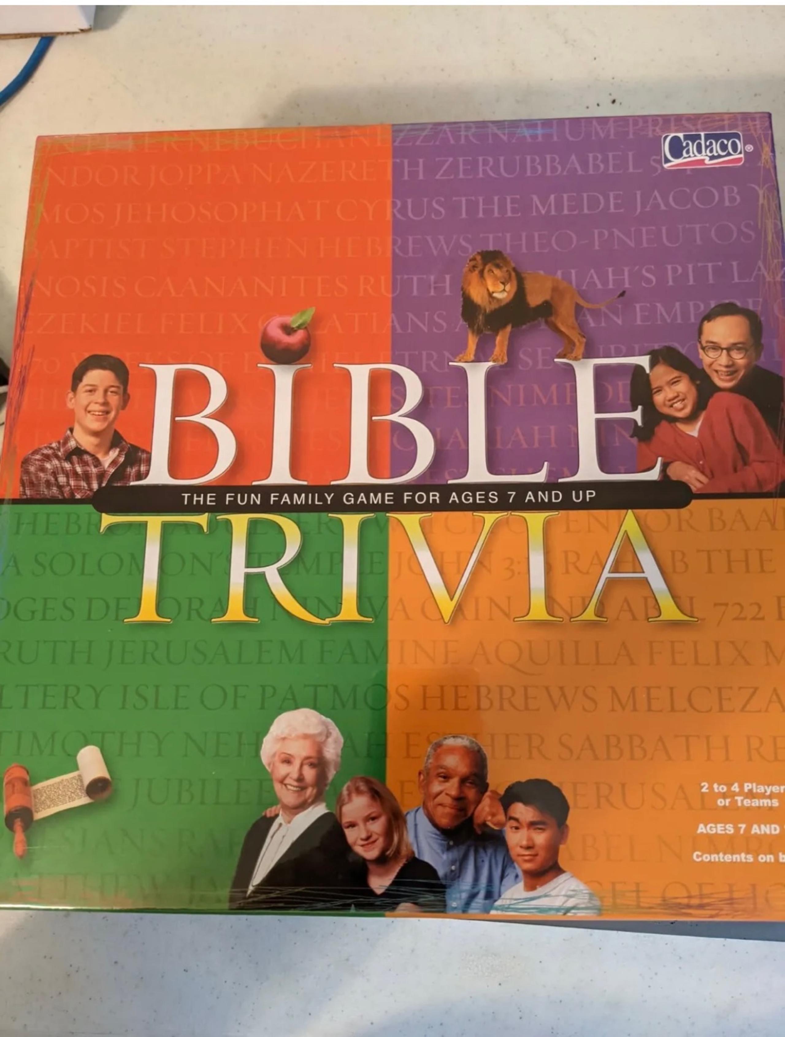 cadaco family bible trivia board game 2003