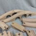 Huge Lot Wooden Railway Train Track 80+ Bridge Curved Straight Risers Switches