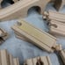 Huge Lot Wooden Railway Train Track 80+ Bridge Curved Straight Risers Switches