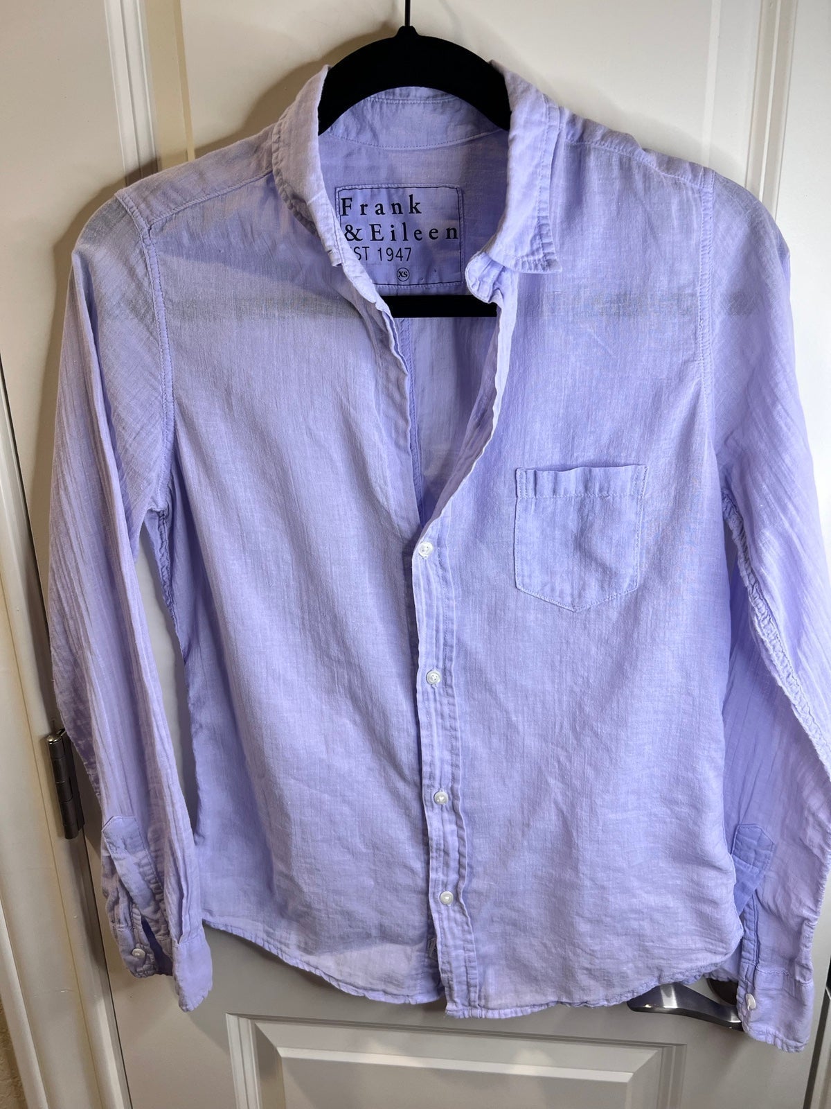 Frank and Eileen Womens Lavender Featherweight Barry Button Up Long Sleeve XS