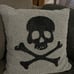 Rare Potter Barn Beaded Skull & crossbones pillow EUC