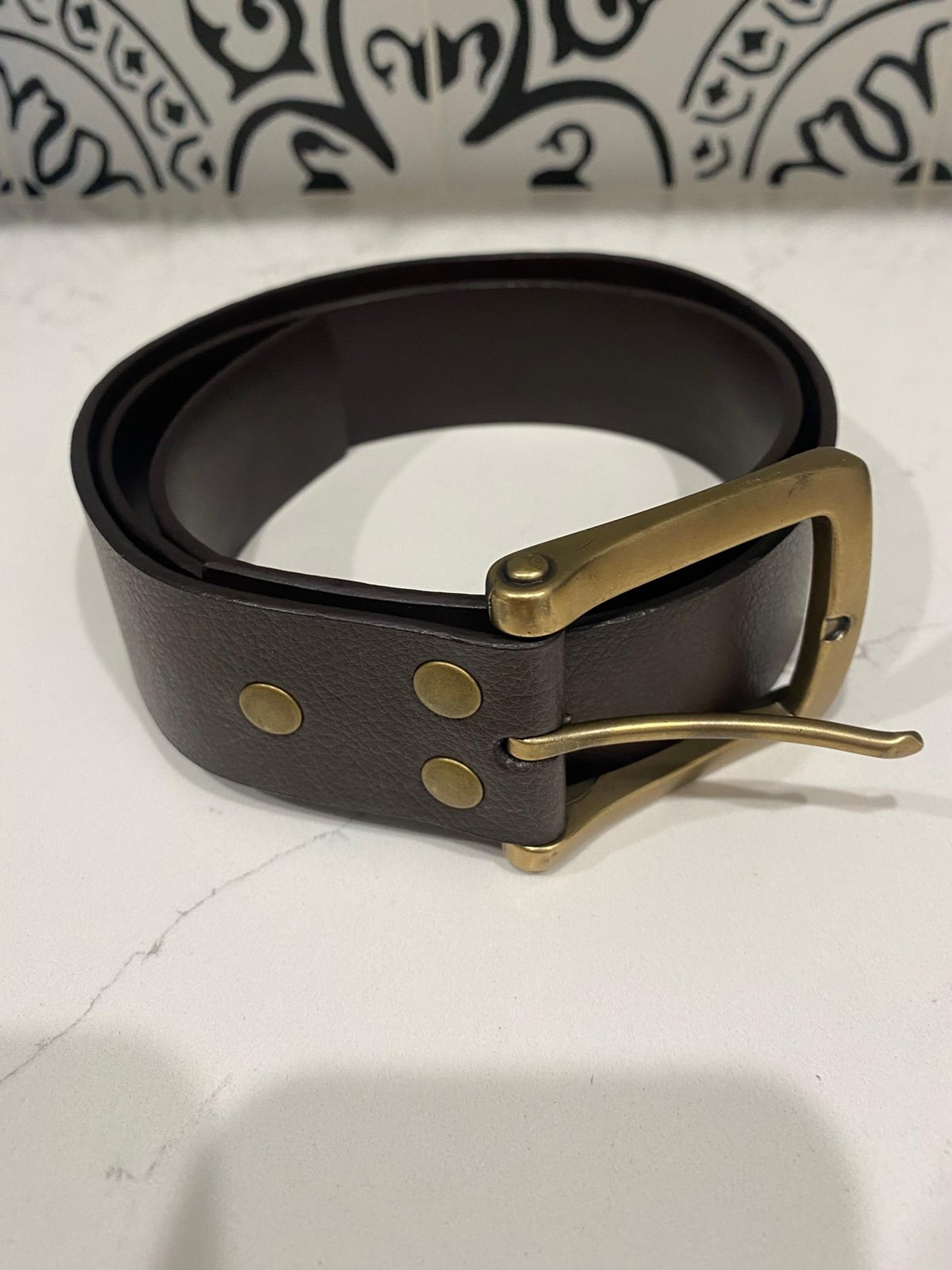 Guess Belt Men's 36 Dark Brown Dress Manmade Leather Belt