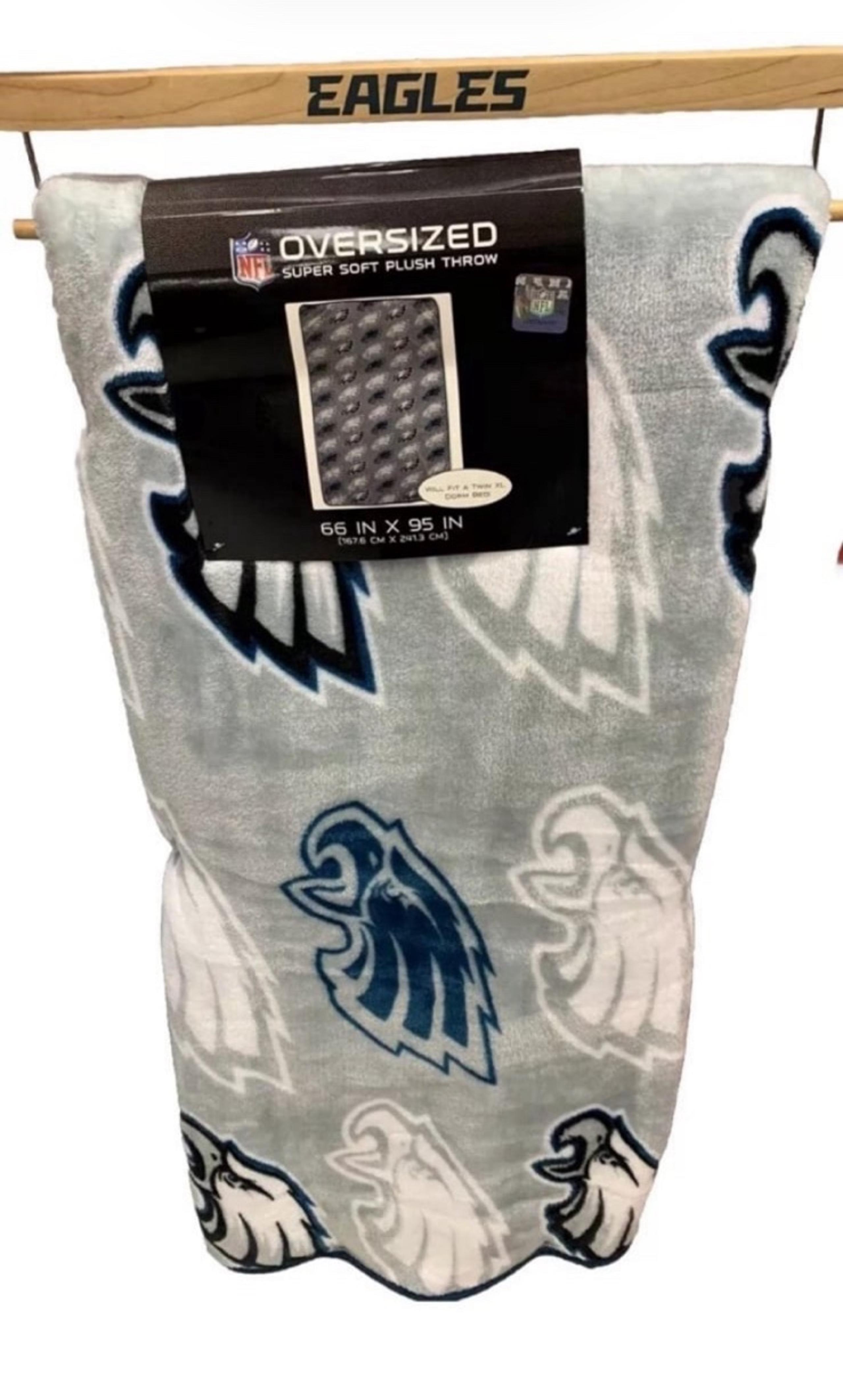 Philadelphia Eagles 66x95” Plush OVERSIZED Throw Bed Blanket-Dorm Twin XL NFL