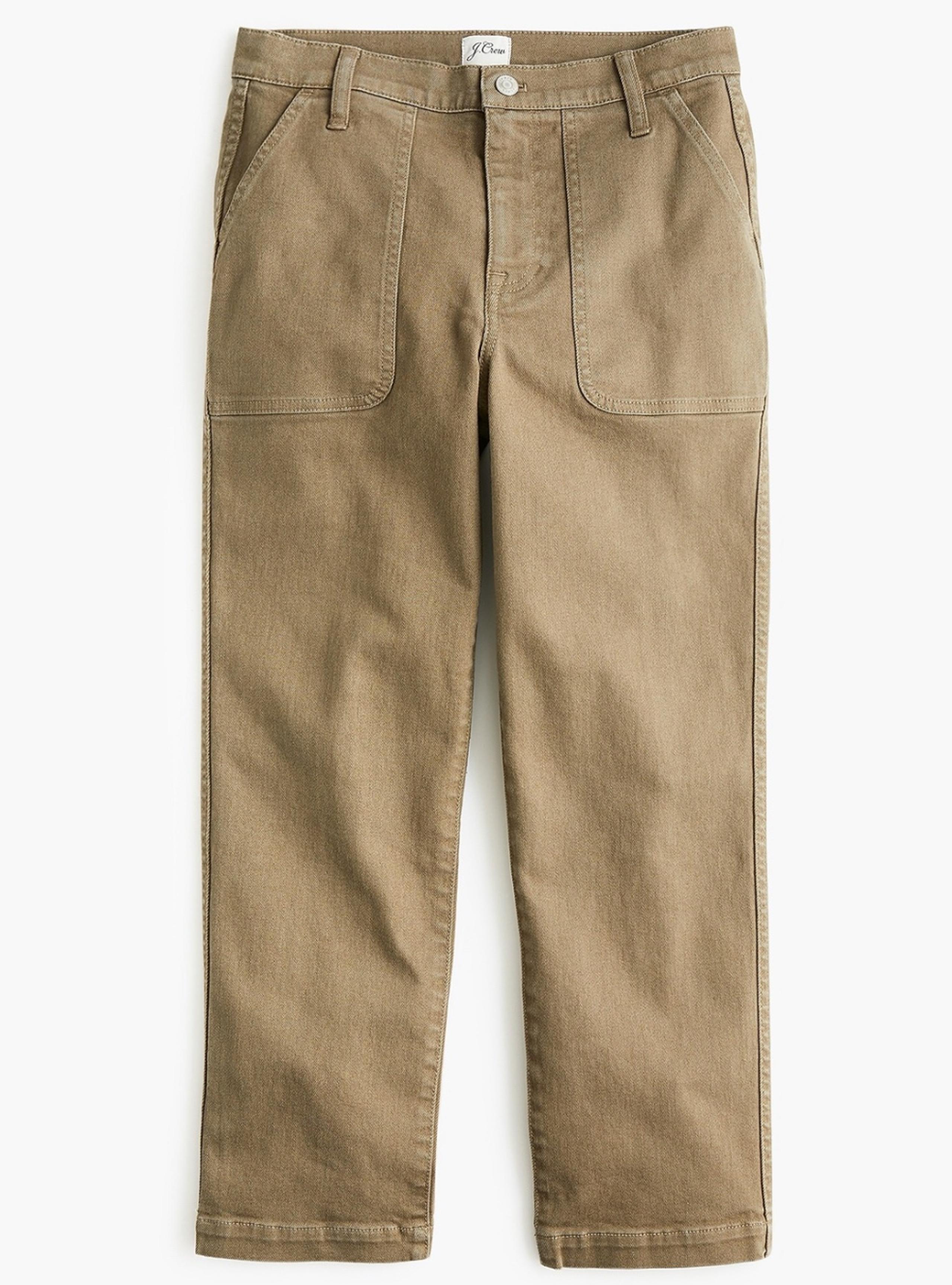 J. Crew Straight-leg crop jean in olive garment-dyed denim

Size 26