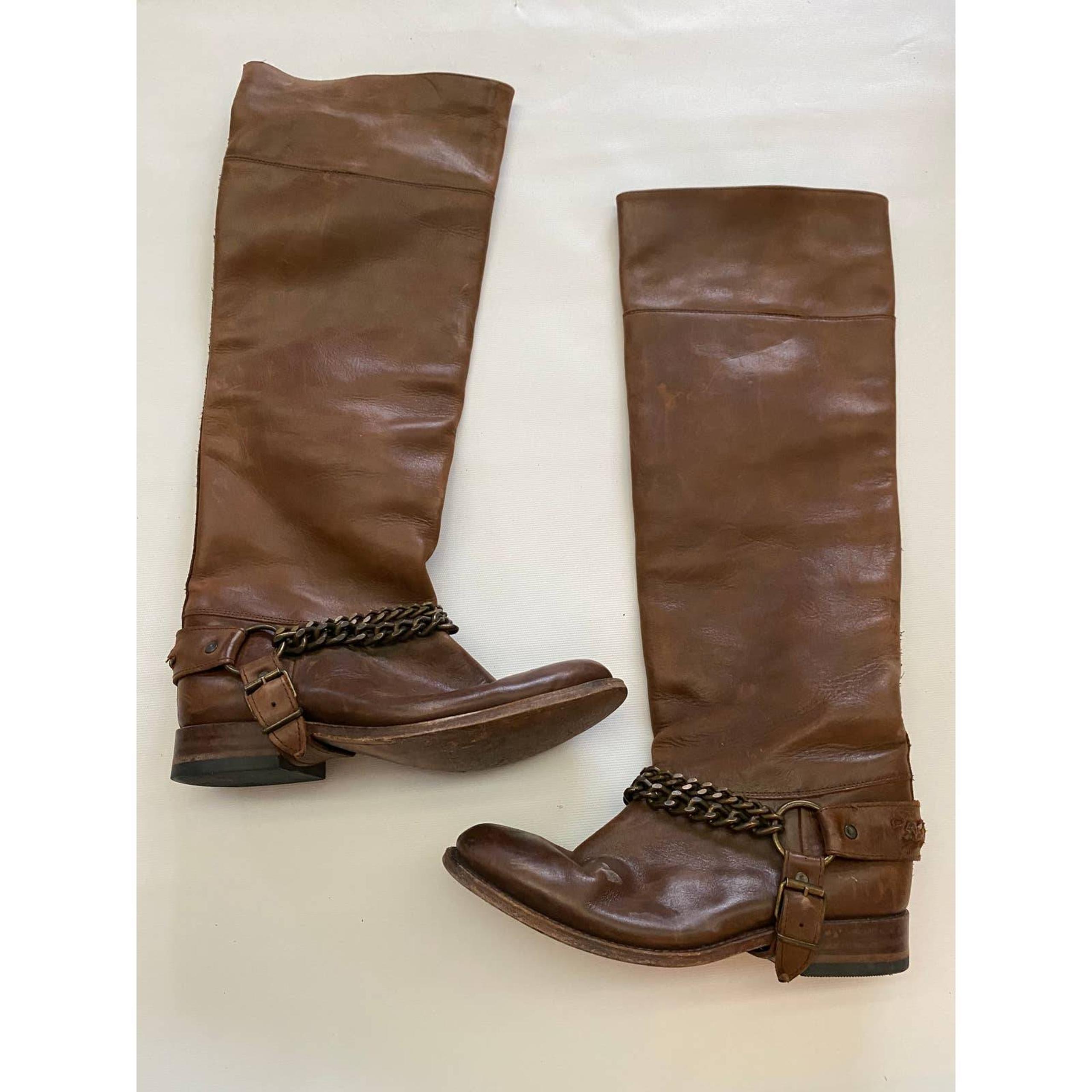 Sendra Leather High Riding Boots Harness
