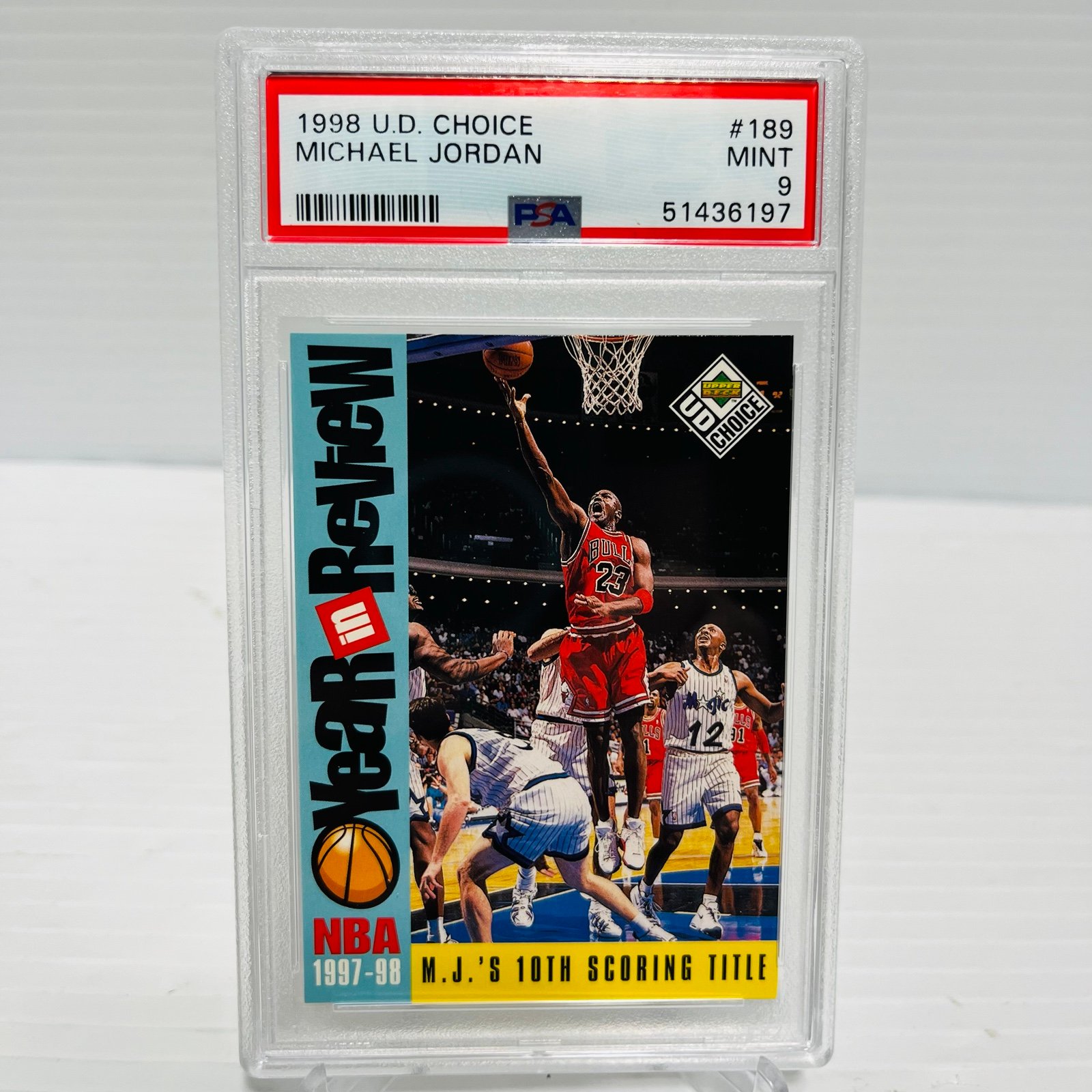 1998 UPPER DECK UD Choice #189 Michael Jordan PSA 9 MINT #LASTDANCE CHICAGO BULL
