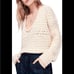 Free People Knit Sweater Oversized Style V-Neck, Off Shoulder, Adorable XS