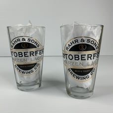 Rahr & Sons Brewing Company Oktoberfest Drinking Pint Beer Glasses x 2 Gold