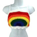 Handmade Napper brand rainbow crop top halter adjustable pride crochet small NEW