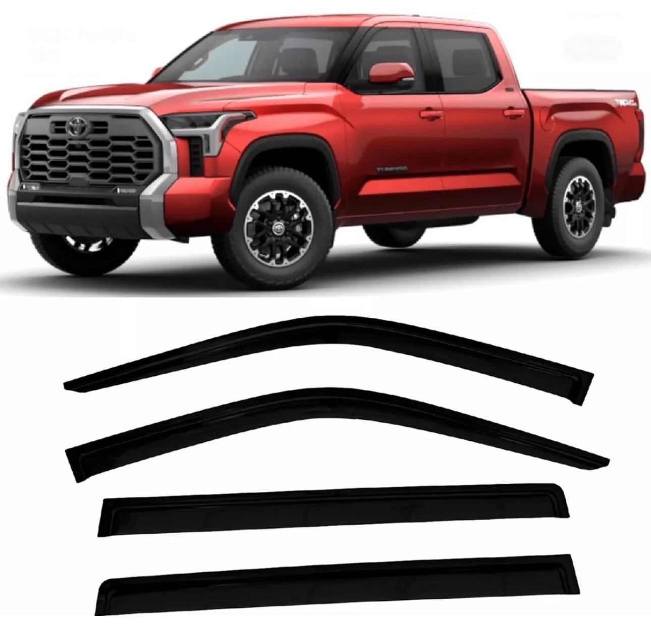 2022-2025 Toyota Tundra Tape-On Side Window Visor Deflectors