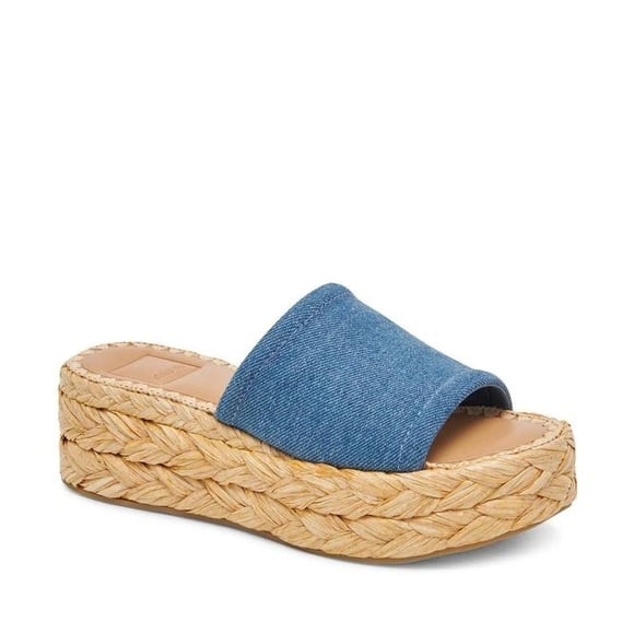 NEW Dolce Vita Chavi Platform Slide Sandal - Blue Denim