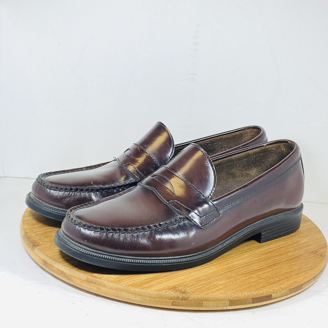 Rockport Mens 11.5M Dress Shoe Moc Toe Penny Loafer Brown Leather APM1108P