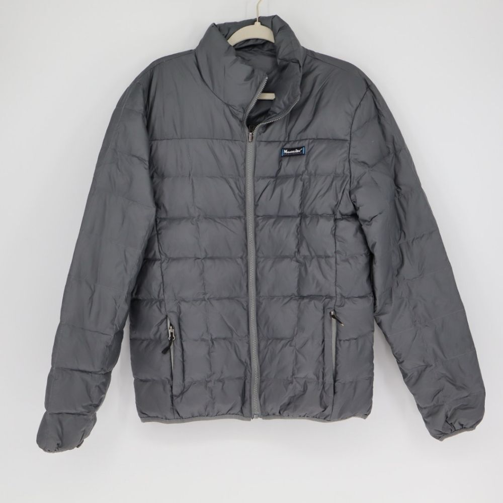 Moosejaw Reversible Goose Down Jacket Men's Size Medium Gray Quilted Puffer