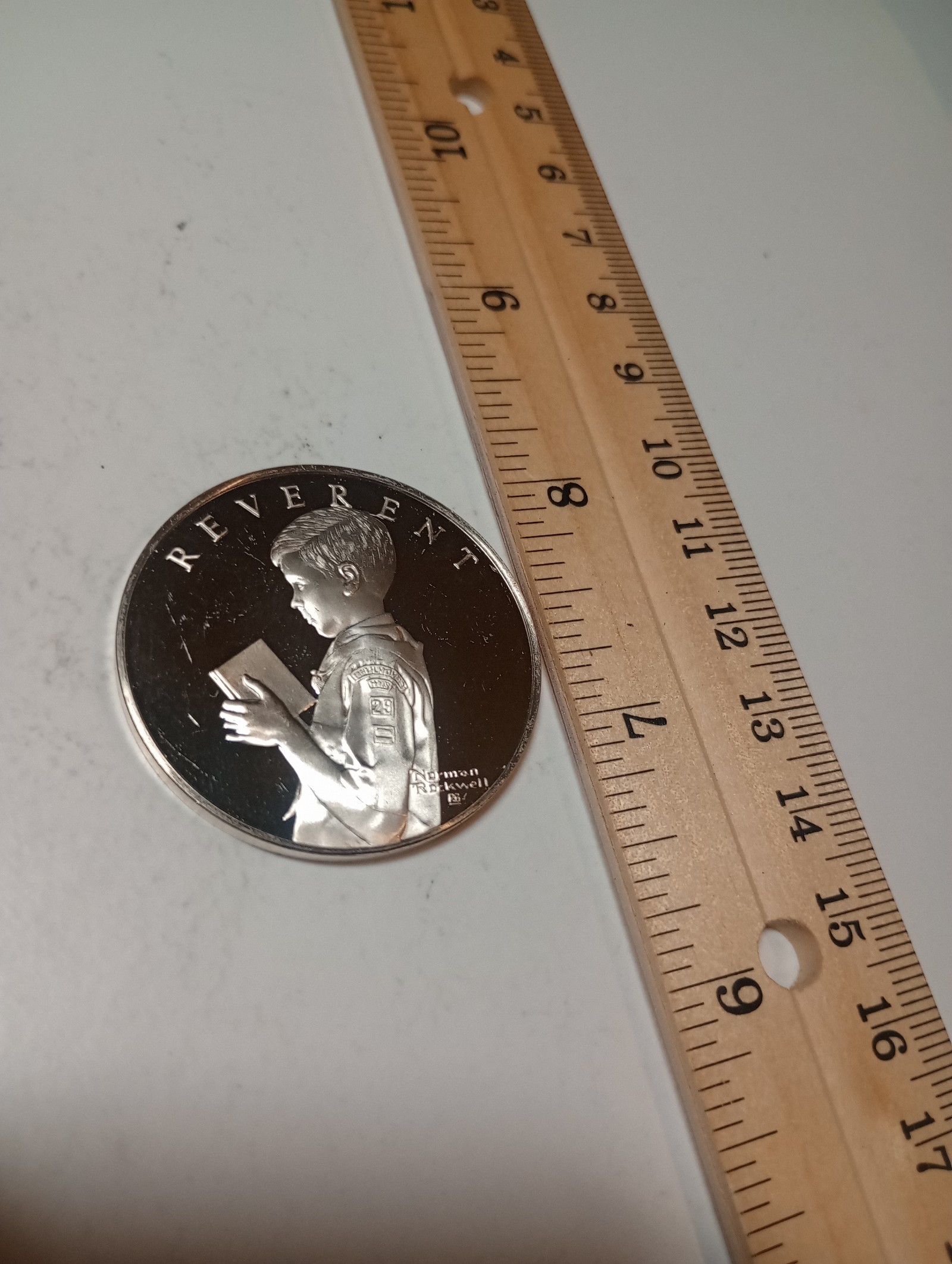 Vintage boy scouts of America sterling silver round reverent very collectible