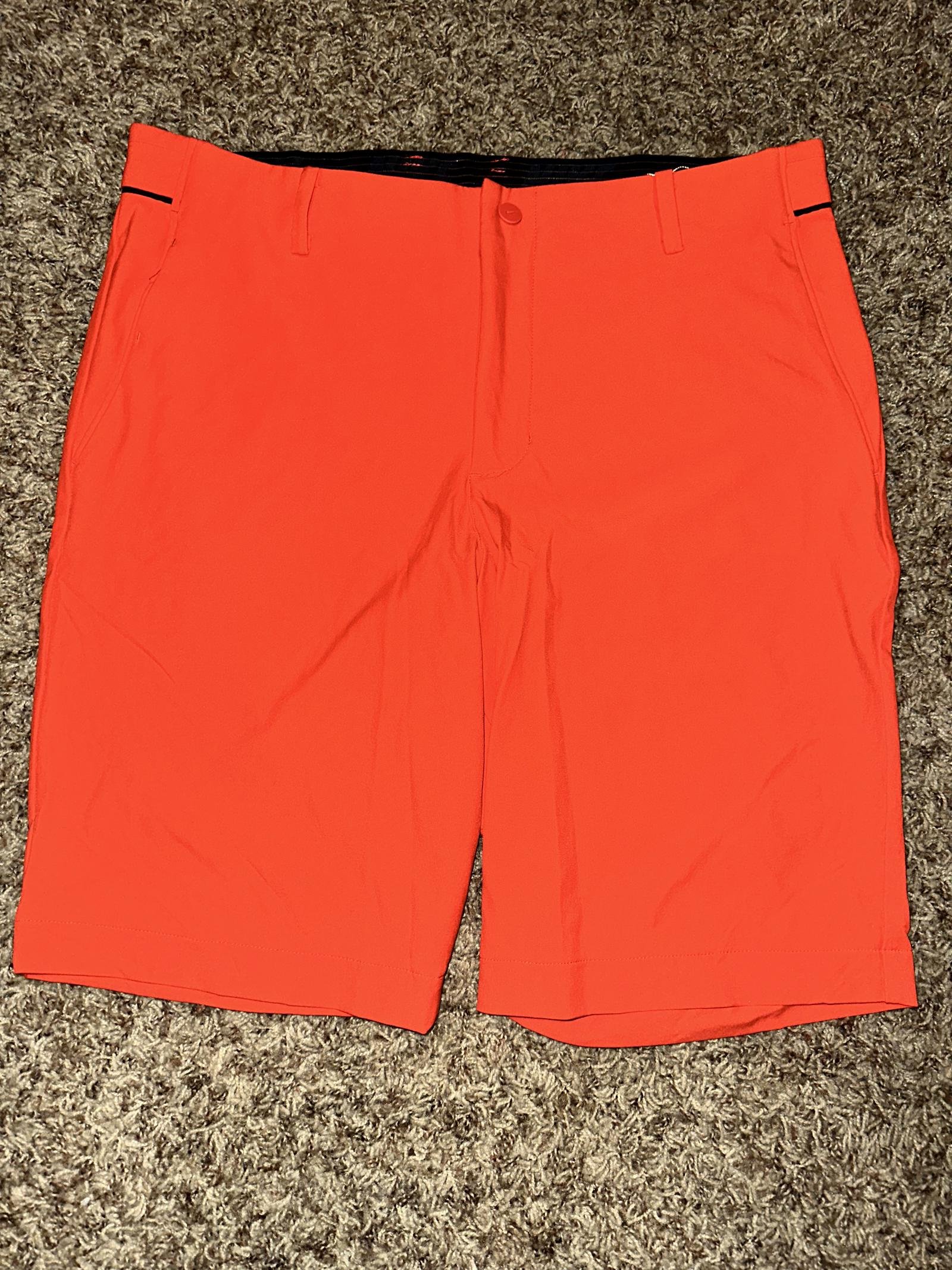 Mens Nike Golf Dynamic Woven Orange Shorts Sample