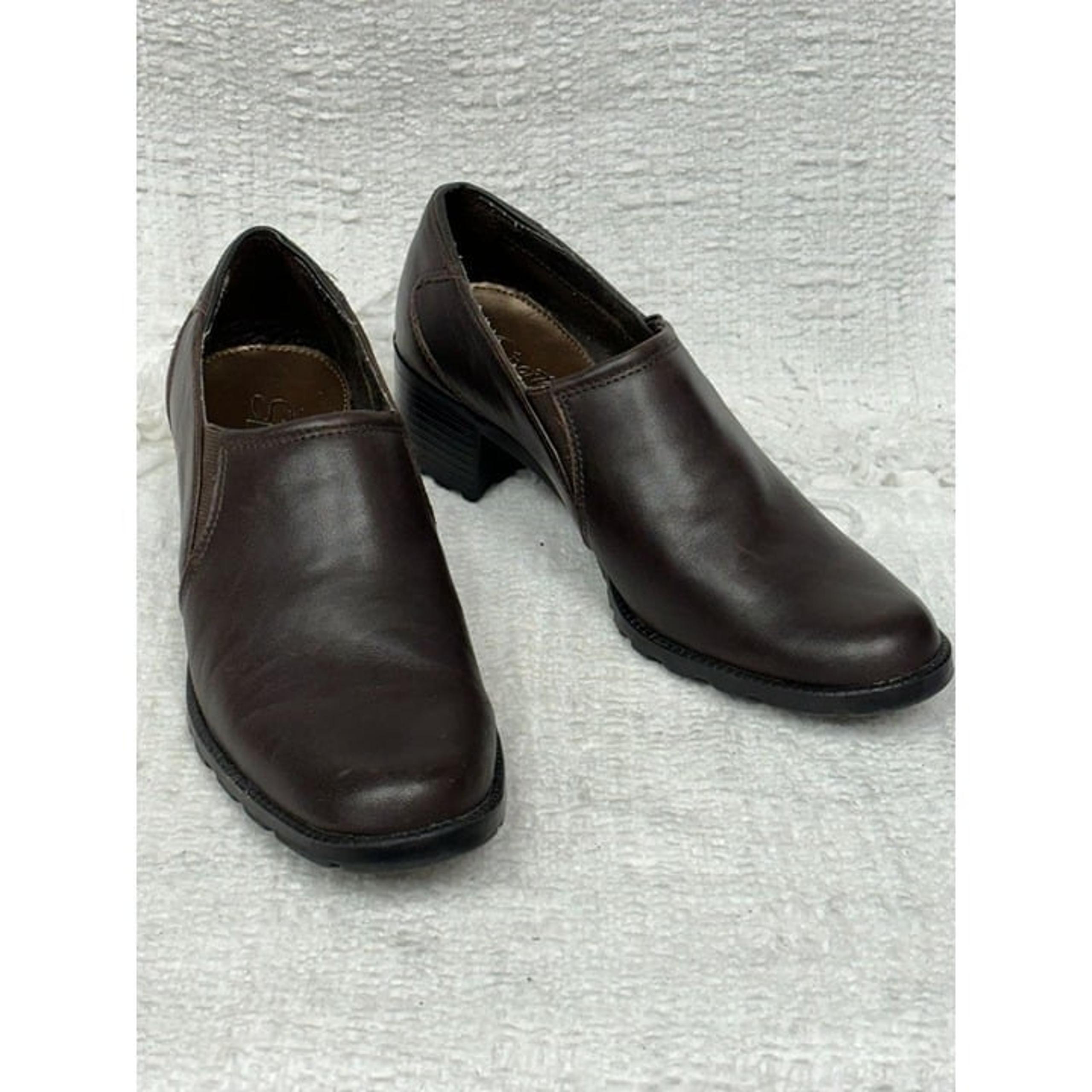 Sporto Women's Brown Leather Gracie Slip On Shoes Size 6.5 M #35463