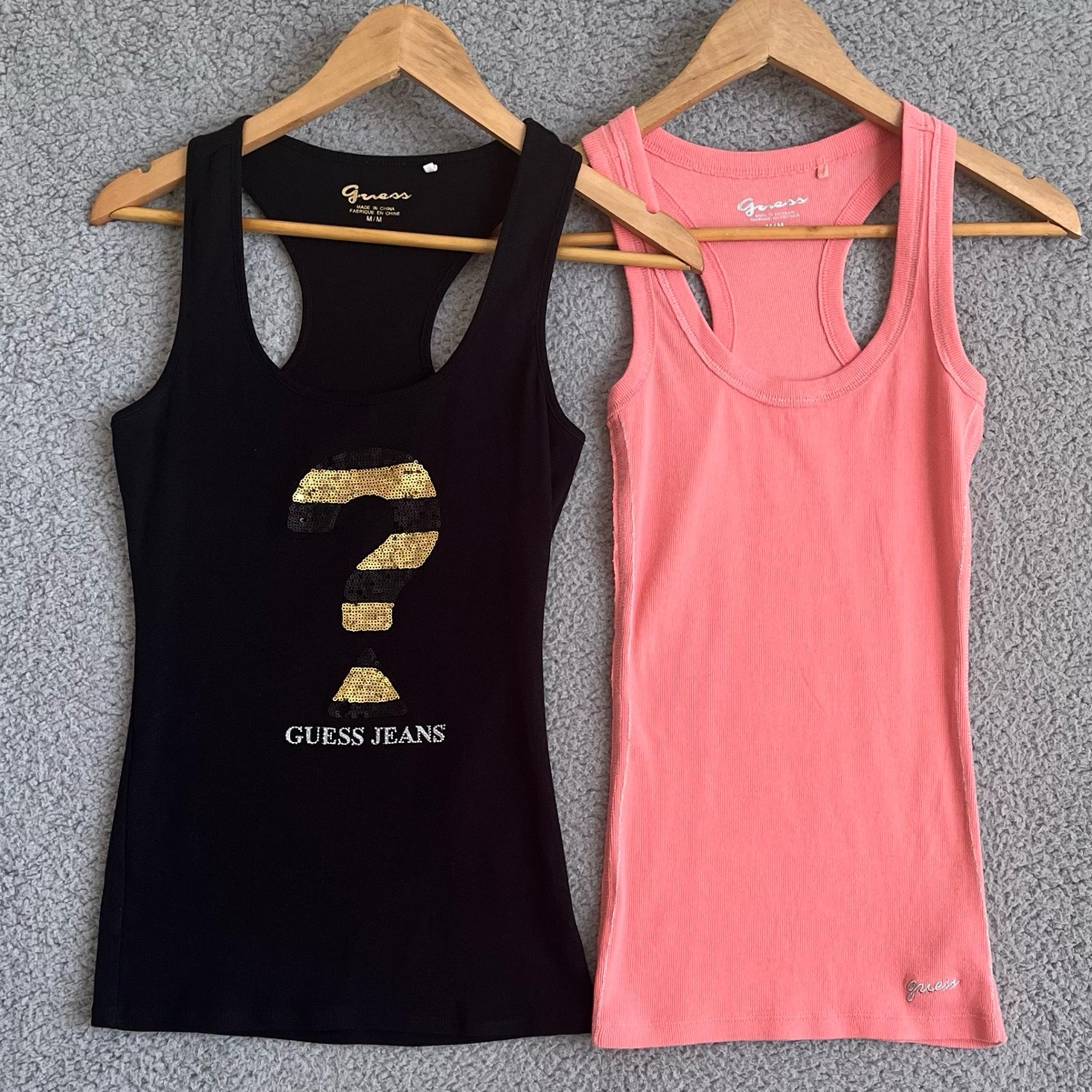 Guess Women’s Racerback Tank Black and Orange Sz Medium Bundle of 2
