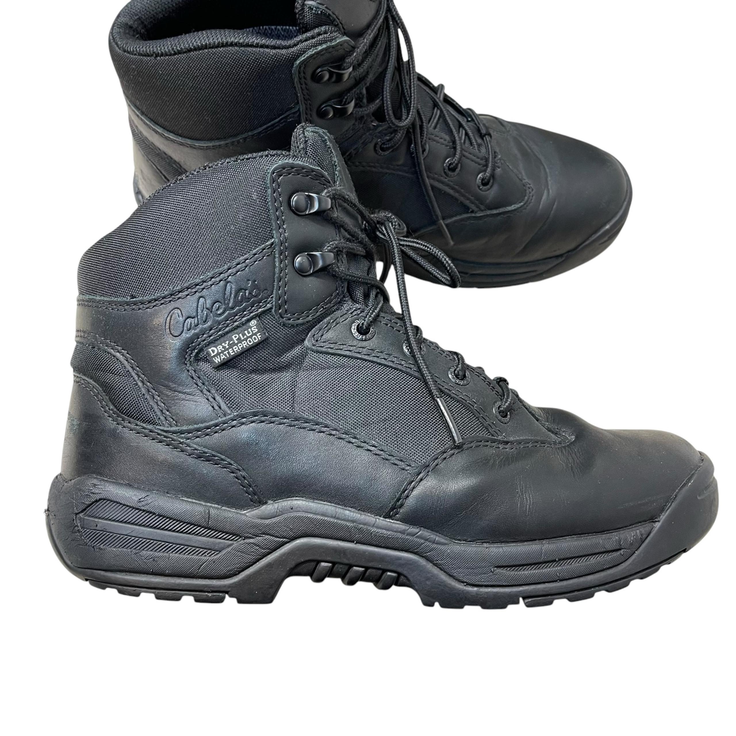 Cabela's Dry Plus Waterproof Lace-Up Combat Boots Shoe Mens 9.5D Black