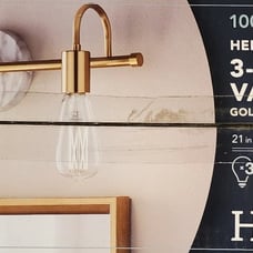 HAMPTON BAY, HENSLEY 3-LIGHT VANITY FIXTURE GOLD FINISH