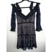 For Love and Lemons Black Lace Dress Cold Shoulder Long Sleeve 265 Retail (o)