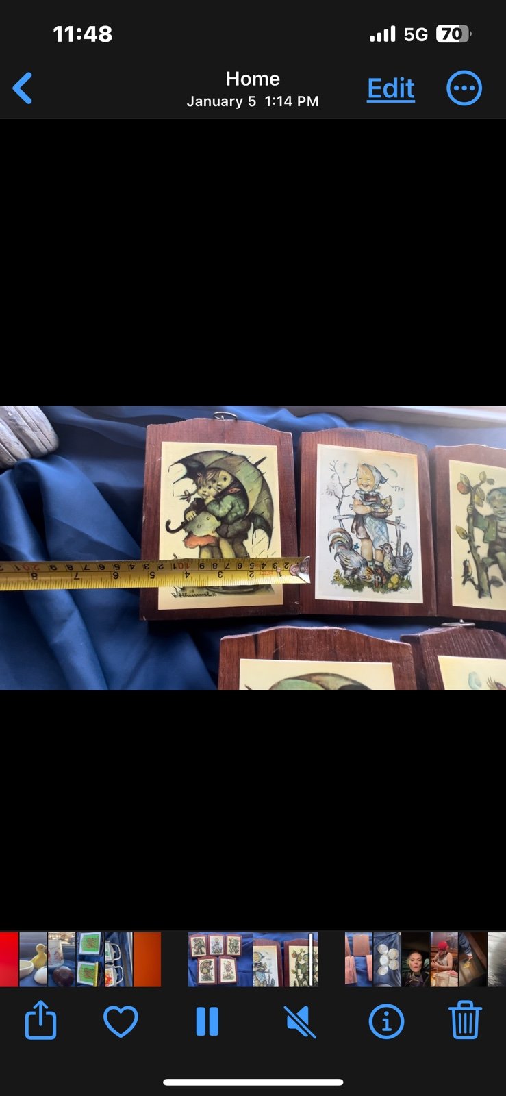 Antique wooden Hummel prints