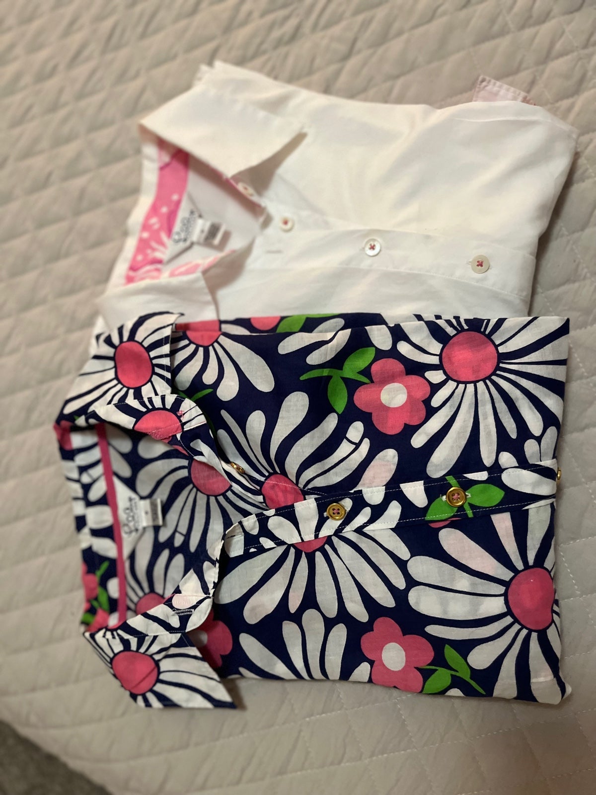 Lillly Pulitzer combo buttom down shirt,good deal! 2 shirts