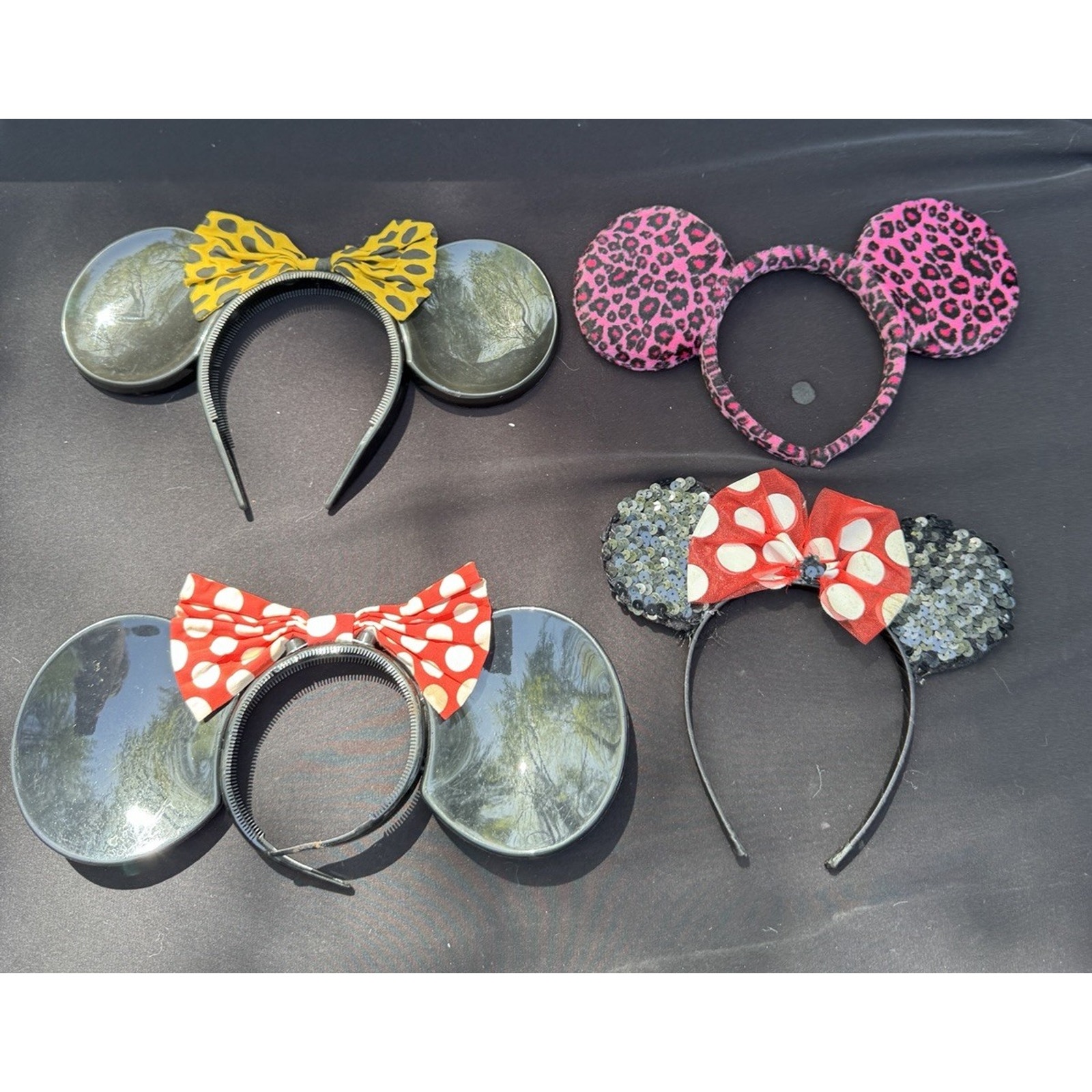 4 Vintage 1990’s Disney Parks Minnie Mouse Ears Plastic Headbands