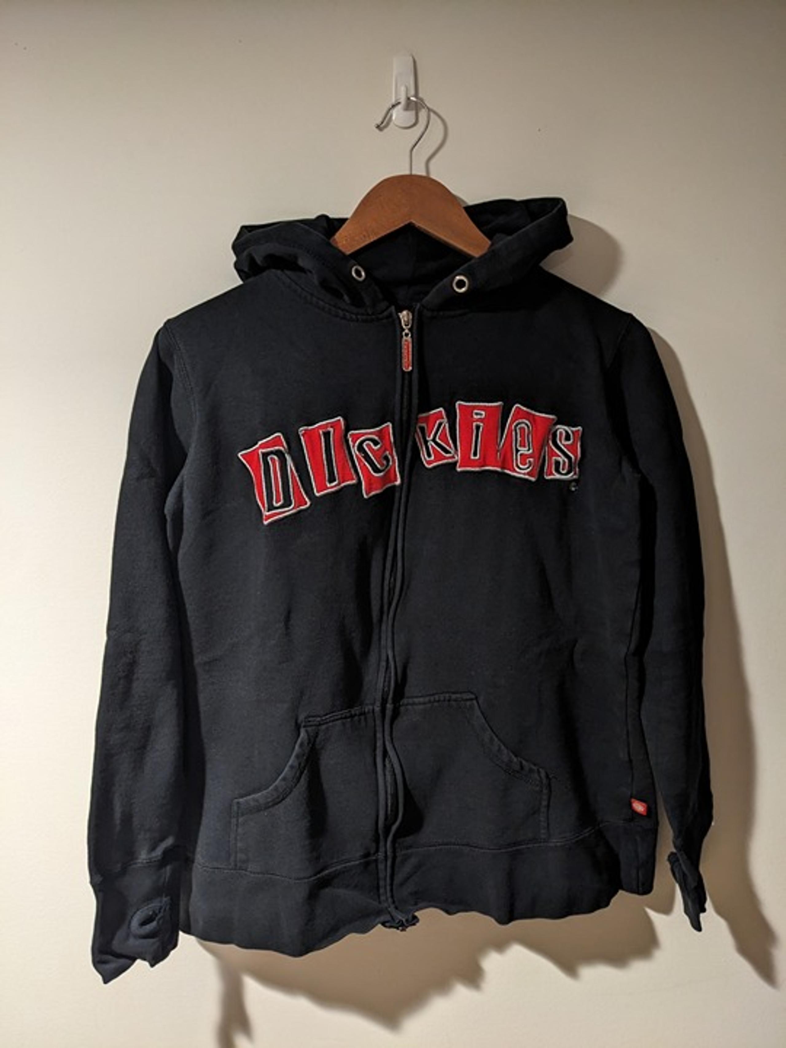 Vintage Y2K Dickies Girl Black X-Large Woman's Full Zip Hoodie