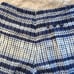 Wide legged lien pants with white and blue batik pattern