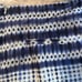 Wide legged lien pants with white and blue batik pattern