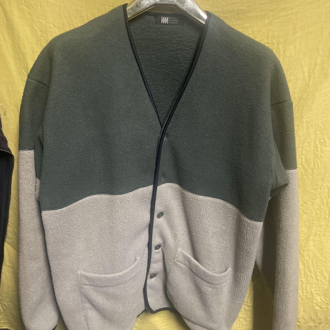 Issey Miyake Olive Green Beige Bicolor Cardigan