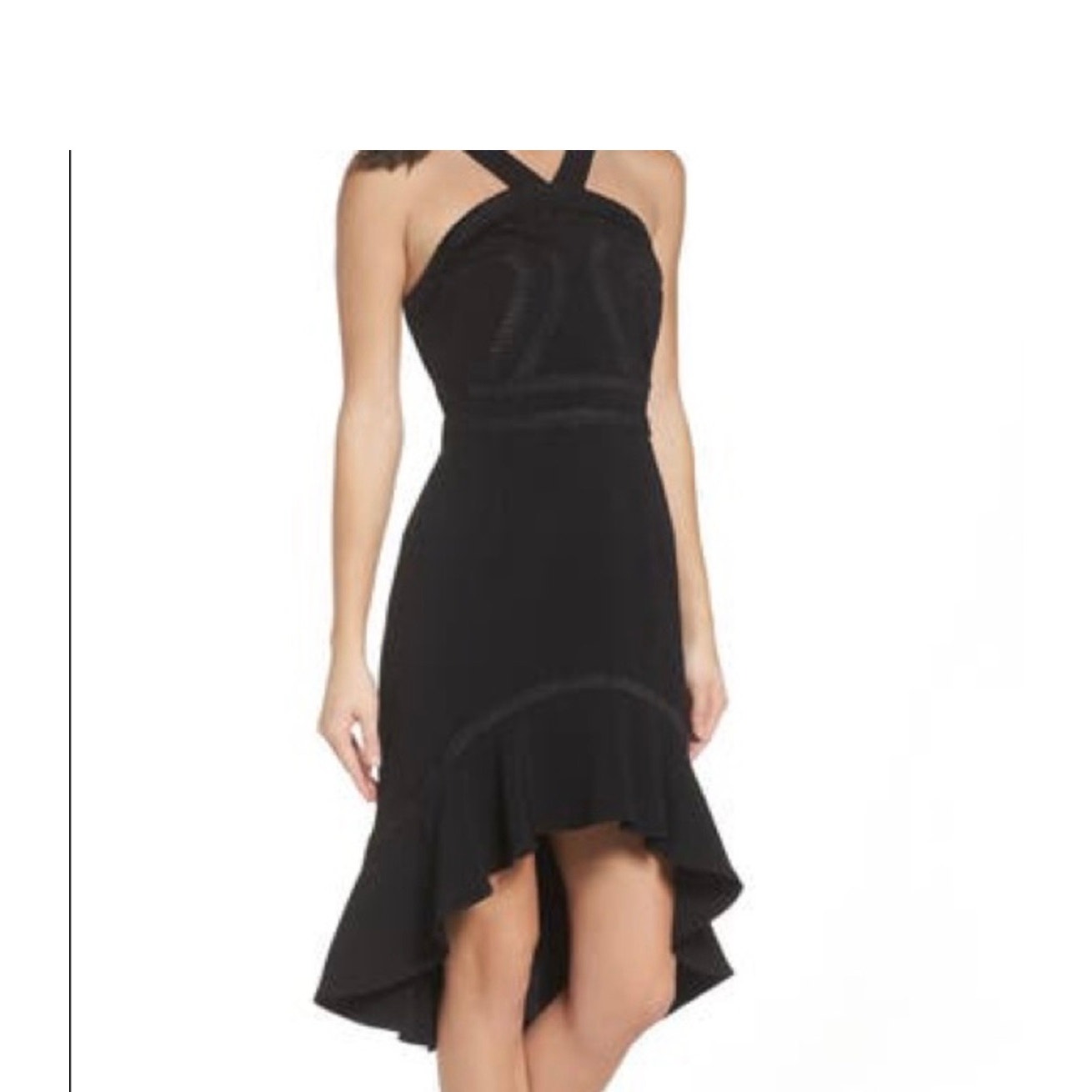 Anthropologie Foxiedox Aviana Black High Low Halter Dress Womens Size XL