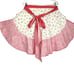 Retro Cooking Half Apron One Size Fountain Drinks Red Ruffle Pocket Tie Waist