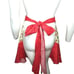 Retro Cooking Half Apron One Size Fountain Drinks Red Ruffle Pocket Tie Waist