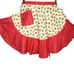 Retro Cooking Half Apron One Size Fountain Drinks Red Ruffle Pocket Tie Waist