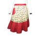 Retro Cooking Half Apron One Size Fountain Drinks Red Ruffle Pocket Tie Waist