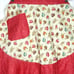 Retro Cooking Half Apron One Size Fountain Drinks Red Ruffle Pocket Tie Waist