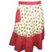 Retro Cooking Half Apron One Size Fountain Drinks Red Ruffle Pocket Tie Waist