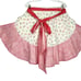 Retro Cooking Half Apron One Size Fountain Drinks Red Ruffle Pocket Tie Waist