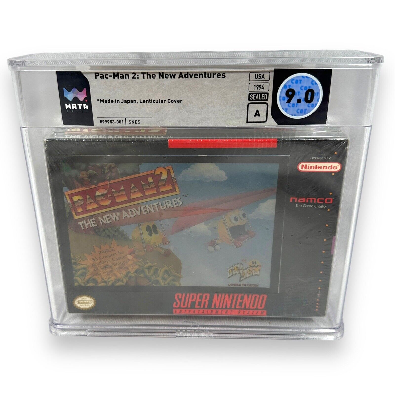 Pac-Man 2 New Adventures SNES Nintendo Game Cover Variant WATA A 9.0 Japan POP 2