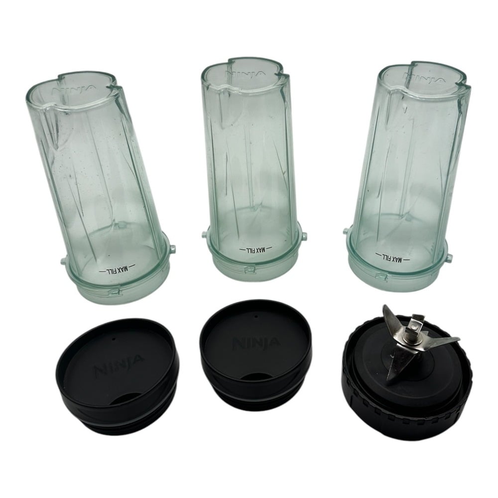 3 Pack 16 oz Cups w/ 2 Lids & Blade for Nutri Ninja BL770 BL772 BL773CO