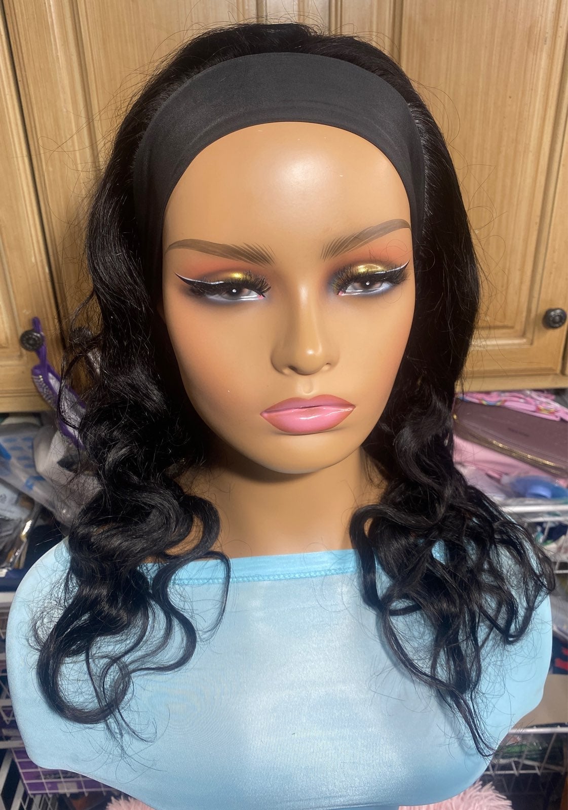 Nwe 100% Human Hair headband wig 18