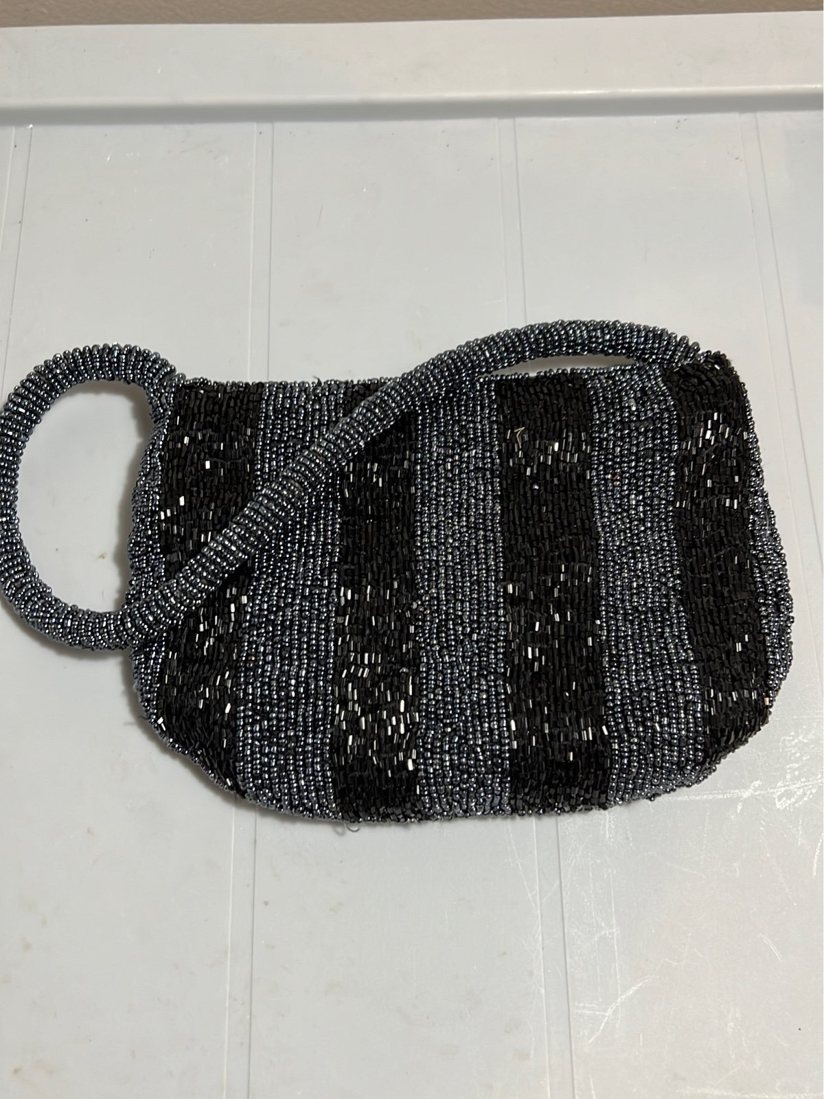 Formal beaded purse,clutch Art Deco ,Beaded Clutch Purse,Black beaded bag