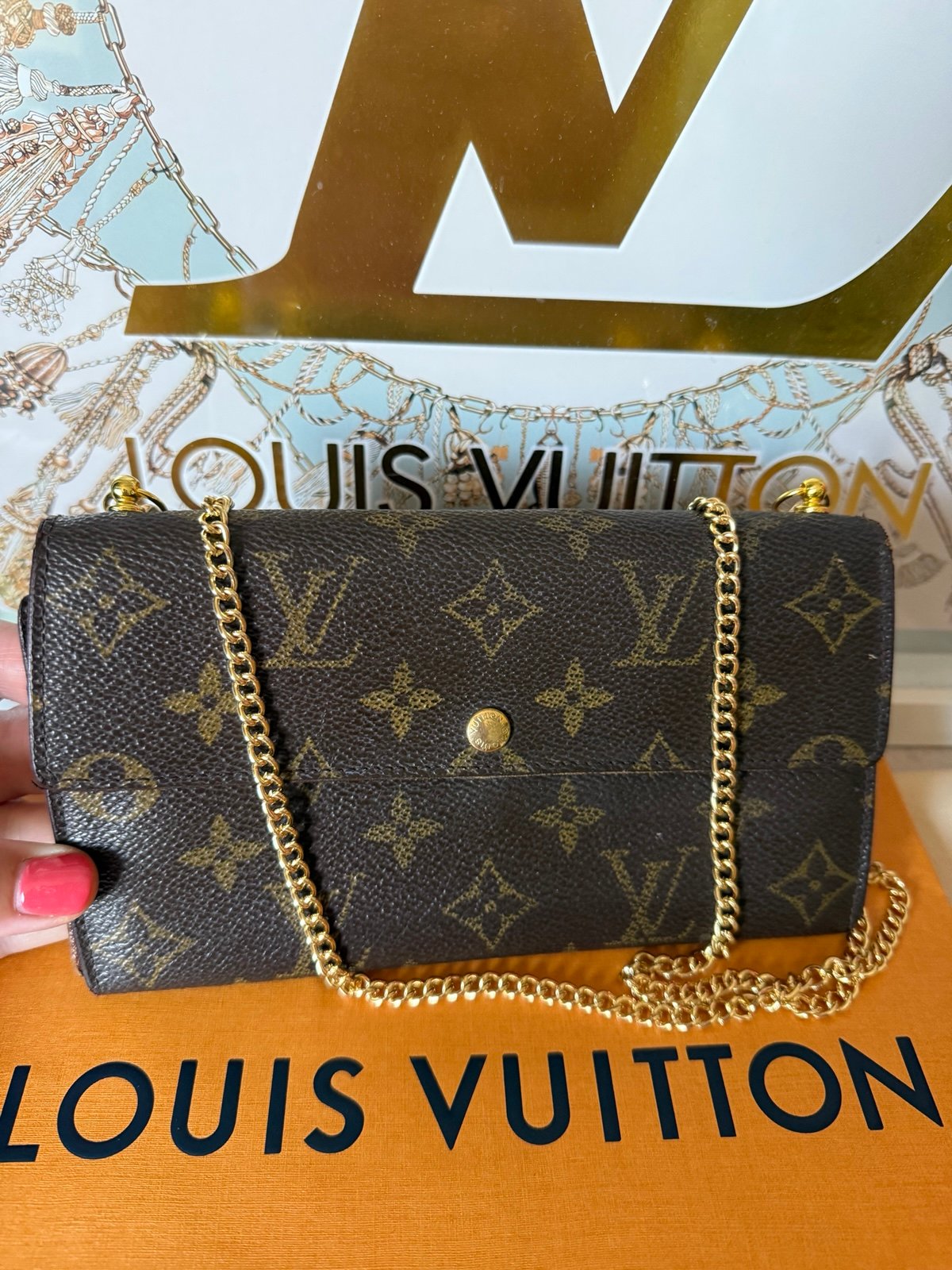 Louis Vuitton Vintage Monogram Long Wallet On Chain