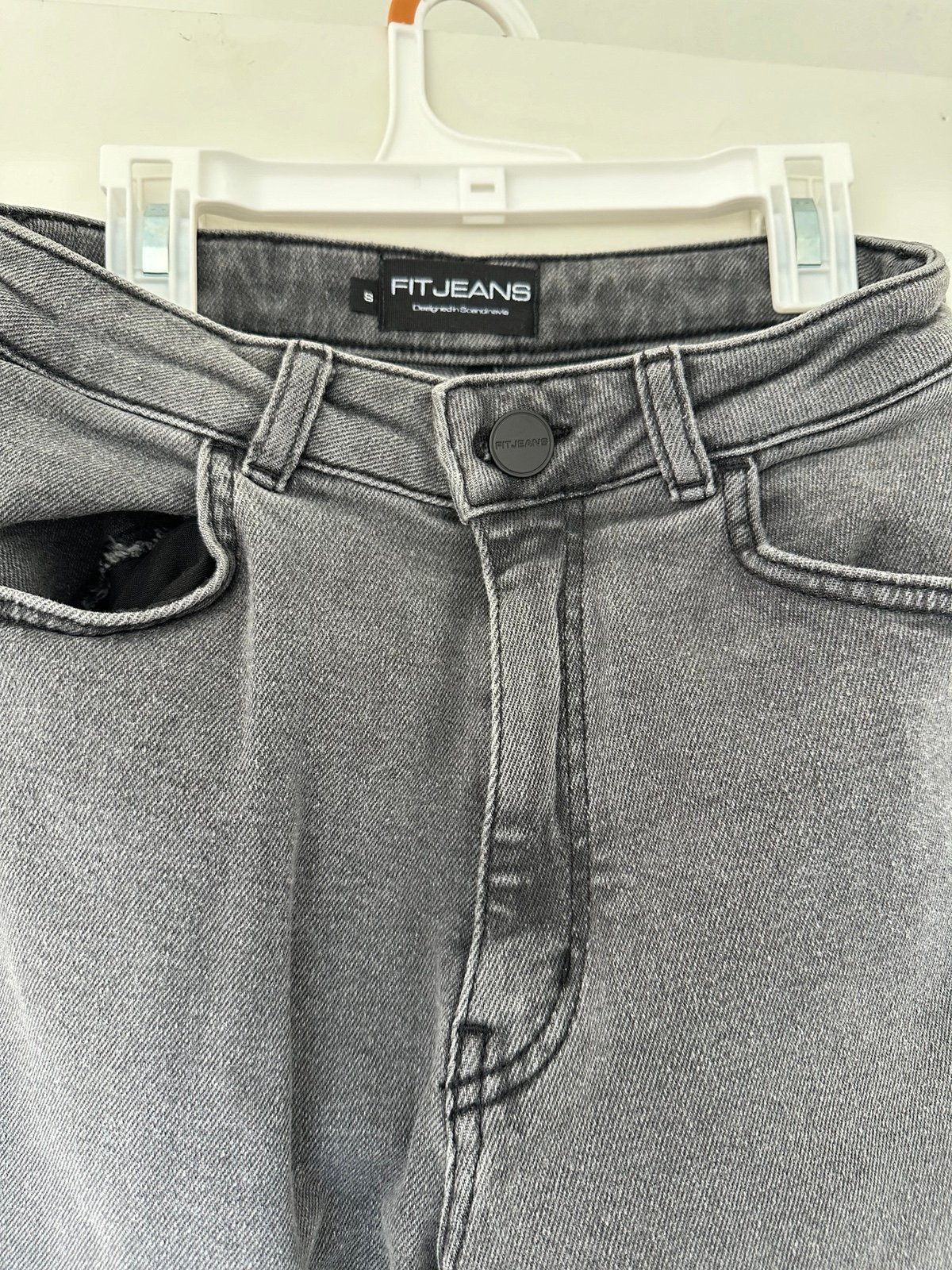 Fit jeans high waisted baggy jeans in heavy washed grey size S short