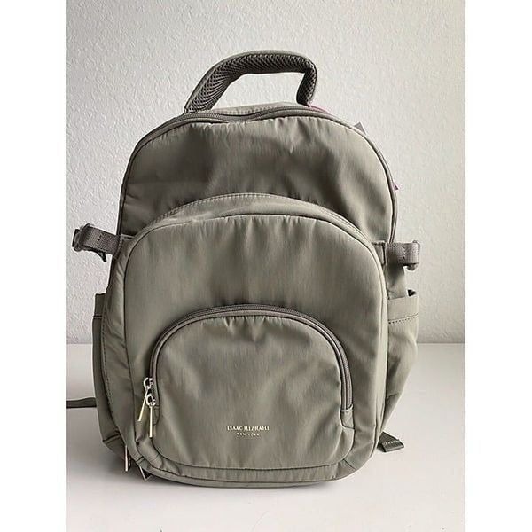Isaac Mizrahi Backpack Holds Stanley Cup in Outside Pocket Green Expandable NEW